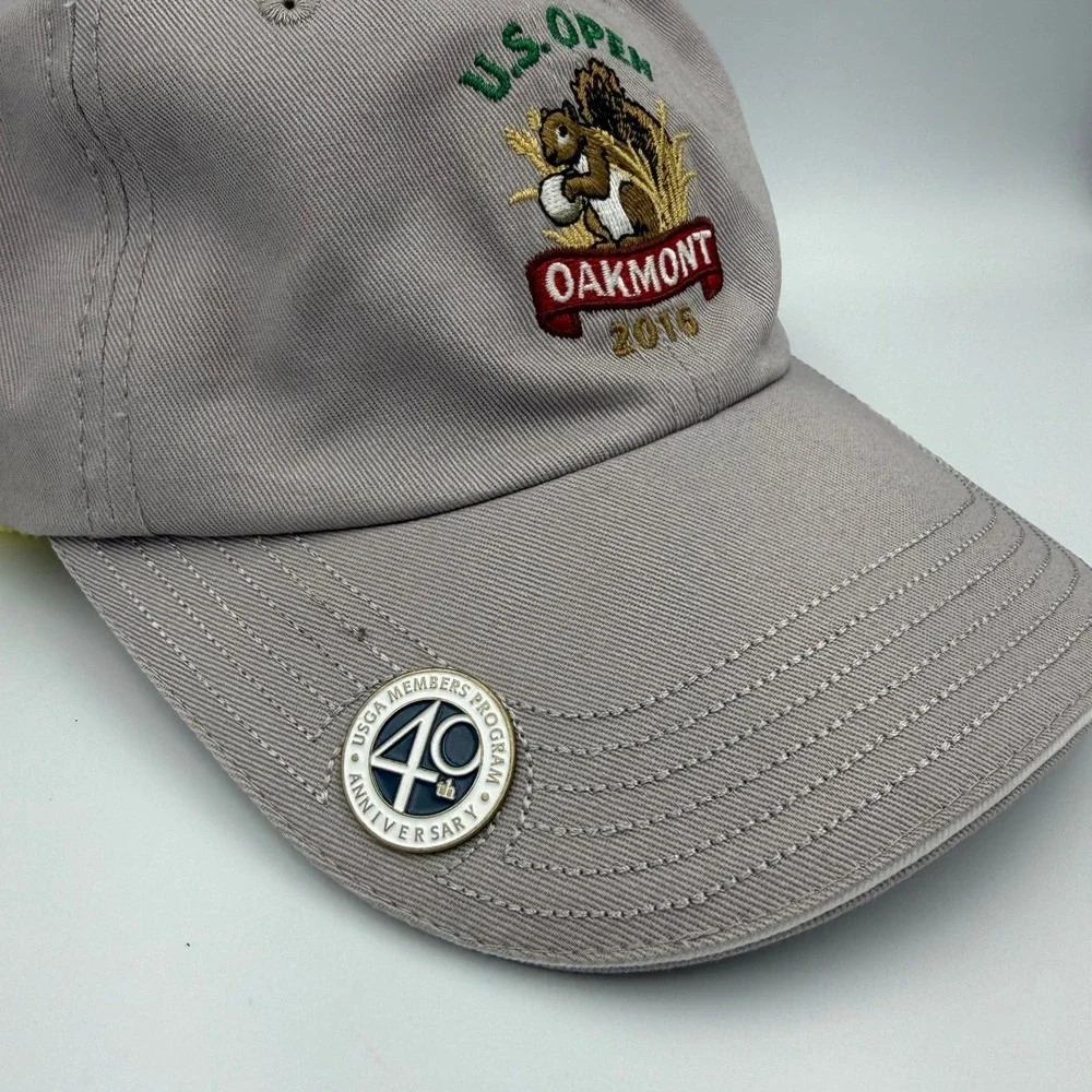 US Open Oakmont 2016 USGA Member Strapback Golf Hat‎ Squirrel Logo Pin